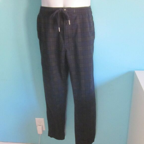 Cotton On Mens Size 32 Drake Roller Pants Plaid Navy & Green Casual Crop Zip Up - Picture 1 of 12